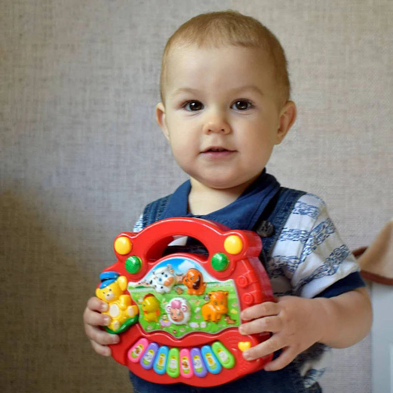 Brinquedo musical para bebé, com som de animal, teclado de piano elétrico, instrumento musical intermitente, brinquedos educativos infantis para crianças