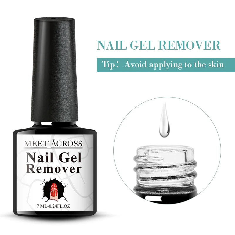 MEET ACROSS 7ML Magic Fast Remover Gel Nail Polish Varnish Soak Off UV Cleaner Function Gel Remove Tool Nail Art For Manicure