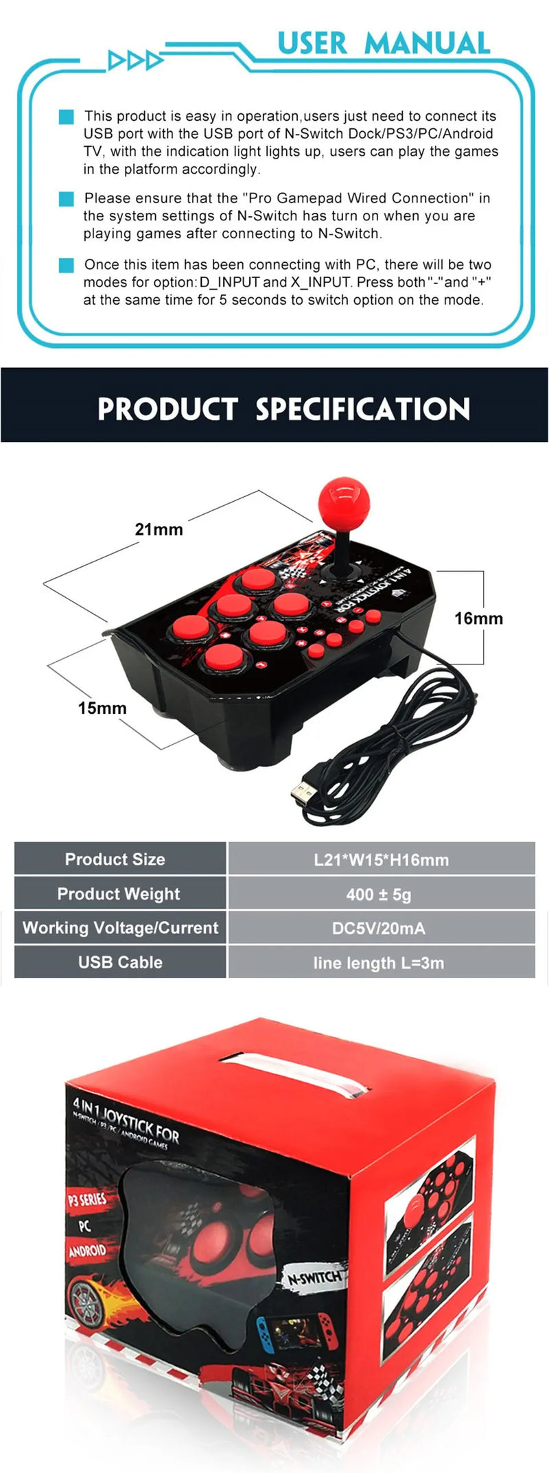 Controle Arcade para consoles